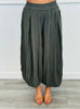 Moss Green Striped Balloon Pants (Reg & Plus)