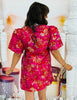 Hot Pink Brocade Oversized Sleeves Mini Dress (Reg. & Plus)