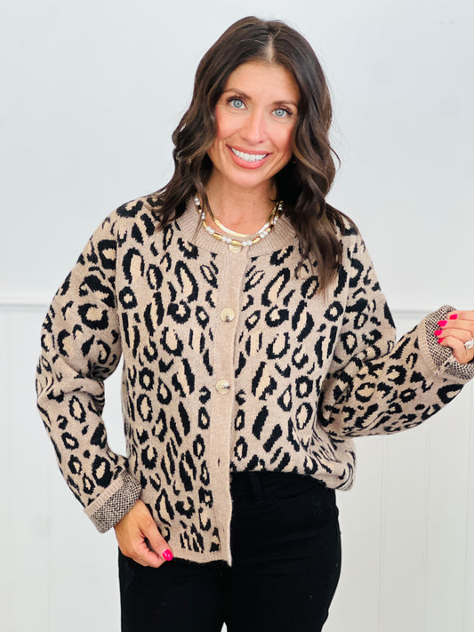 Leopard Button-up Sweater Cardigan (Reg.)