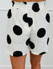 White/Black Big Dots Shirt & Shorts Set (Reg & Plus)