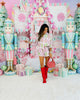 Queen Of Sparkles Pink Gingham Christmas Tree Cookies Top (Reg. & Plus)