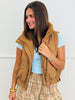 Brown Drawstring Pockets Puffer Vest (Reg.)
