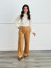 Camel Faux Suede Pants (Reg & Plus)