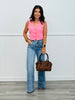 V-Neck Button Down Vest Top (Reg.) - 3 Colors