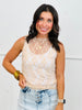 Nude Lace Sleeveless Top (Reg. and Plus)