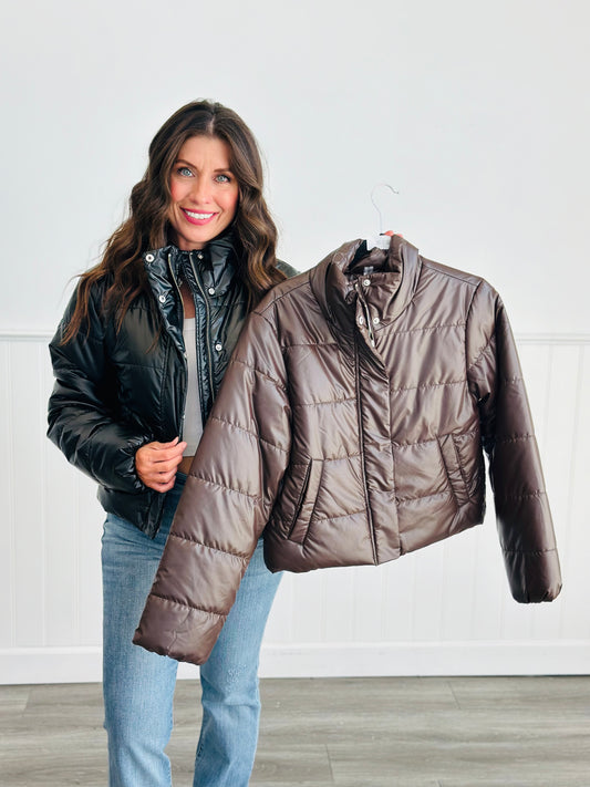 Metallic Puffer Jacket (Reg) - 2 Colors