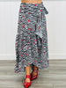 Zebra Cherry Print Wrap Midi Skirt (Reg.)