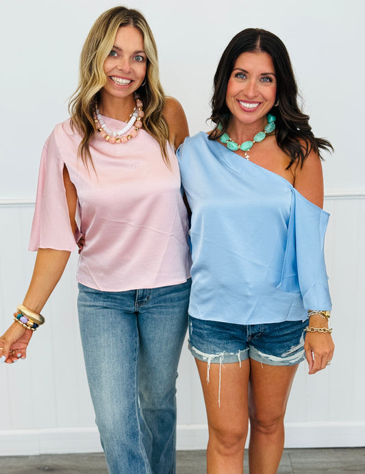 Off Shoulder Cape Top (Reg.)-2 Colors