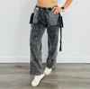 Side Ribbon Bow Mineral Wash Pants (Reg)-2 Colors