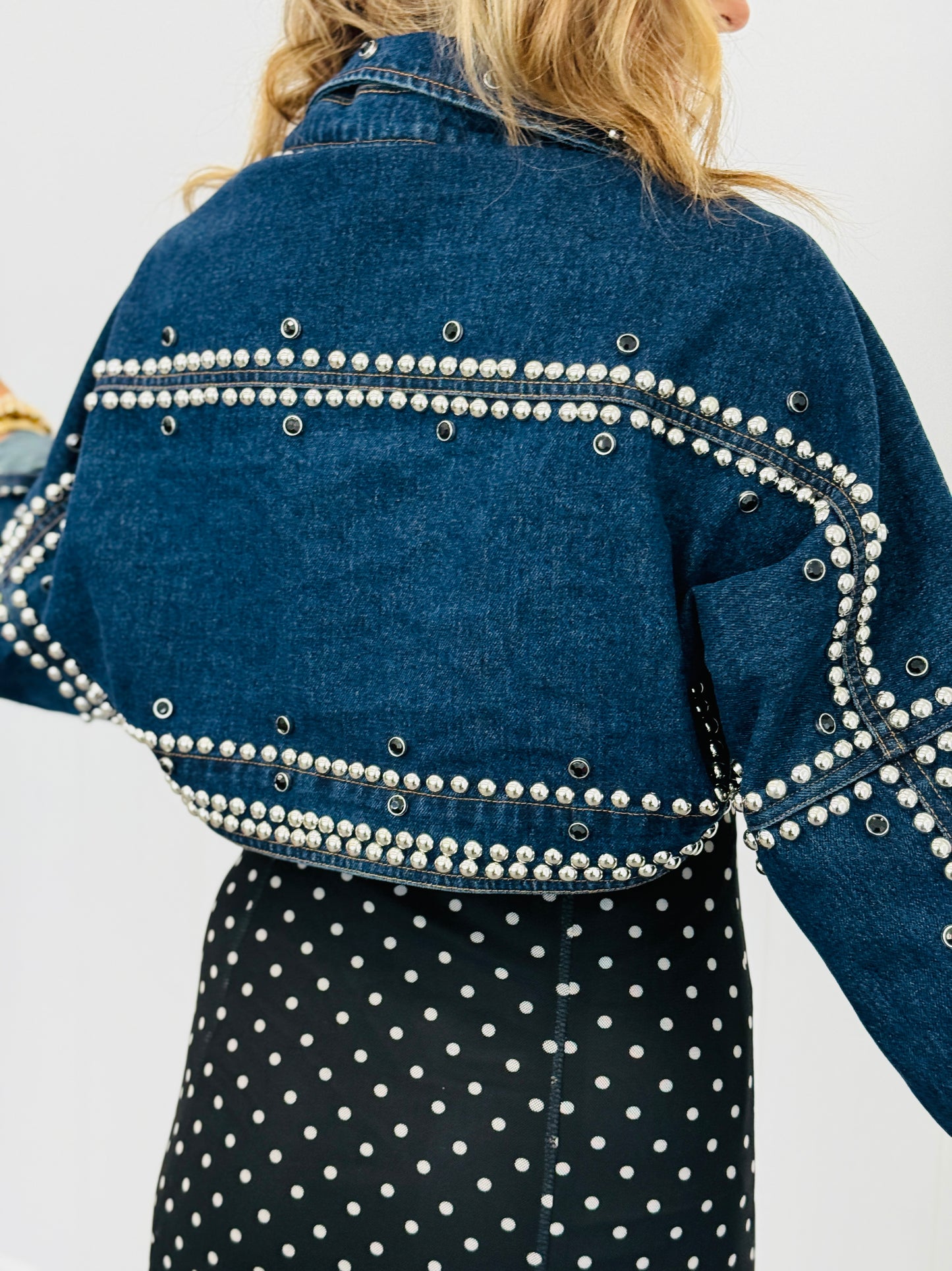 Denim Studded Bolero Shrug Jacket (Reg.) - 2 Colors
