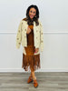 Two Tone Suede Studded Fringe Midi Dress (Reg.)