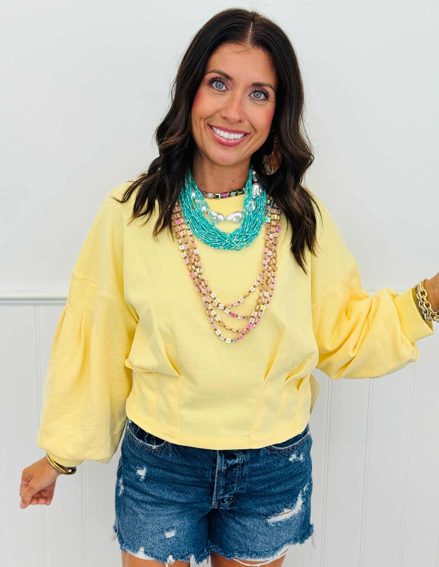Balloon Sleeve Blouse (Reg.)-4 Colors