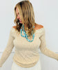 Leopard Lace Trim Off The Shoulder Top (Reg. and Plus)