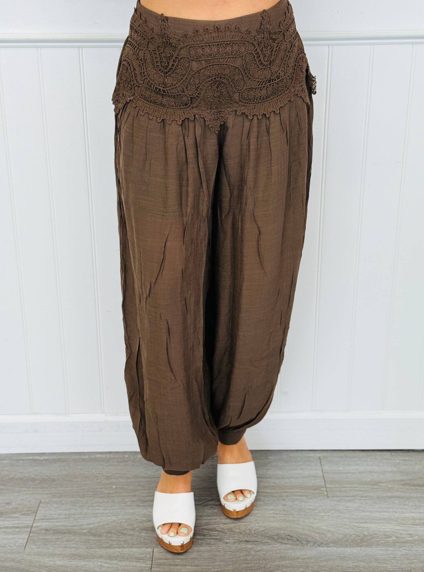 Coffee Elastic Cuff Top & Pant Set (Reg.)