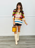 Queen Of Sparkles Multi Striped Card Logo Sweater (Reg. and Plus)