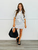 Polka Dot Collared Top & Mini Skirt Set (Reg.)-2 Colors