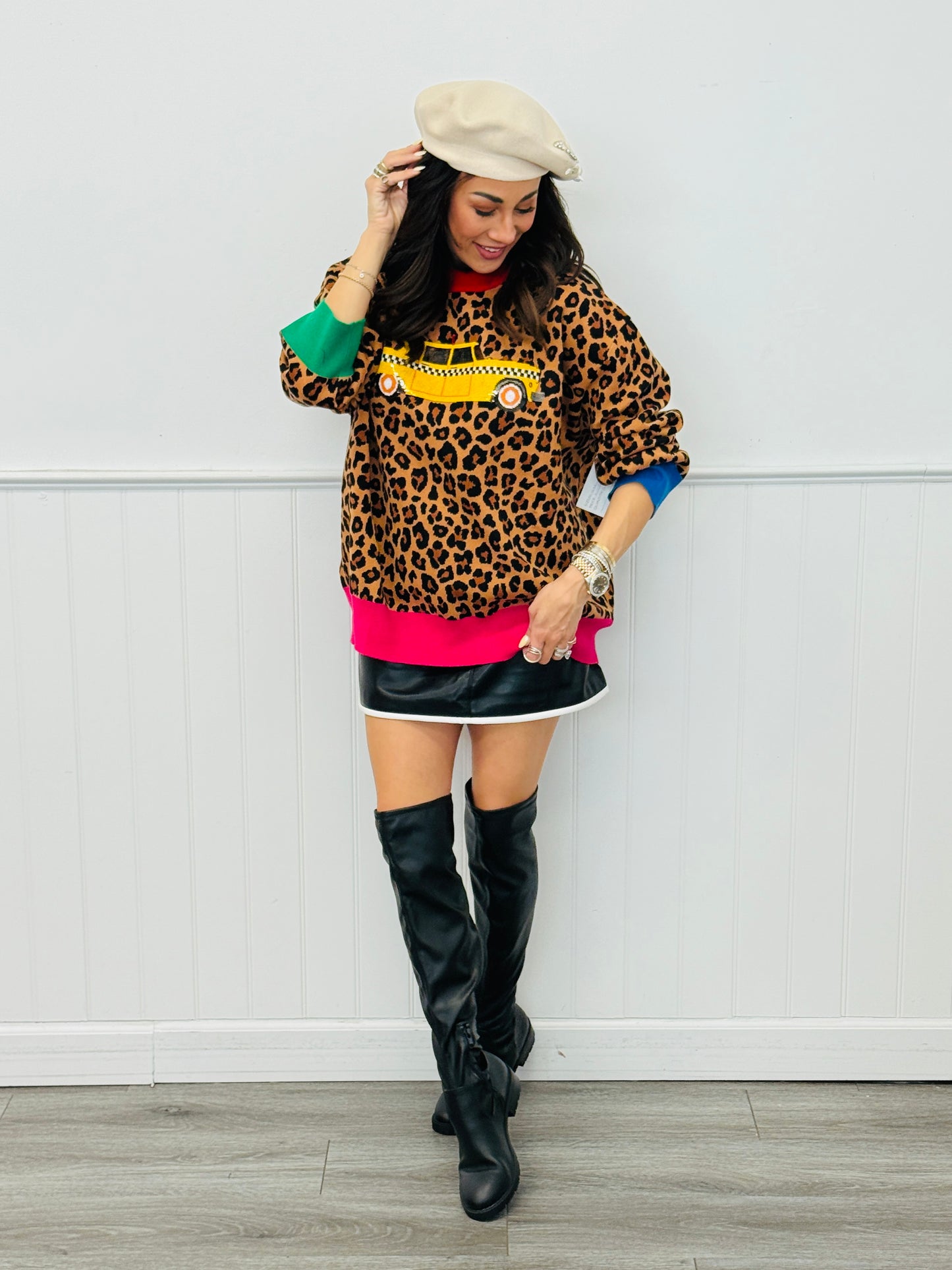 Black Pleather Mini Skirt (Reg.)