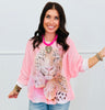 Pink Golden Diva Cheetah Pullover Top (One Size)