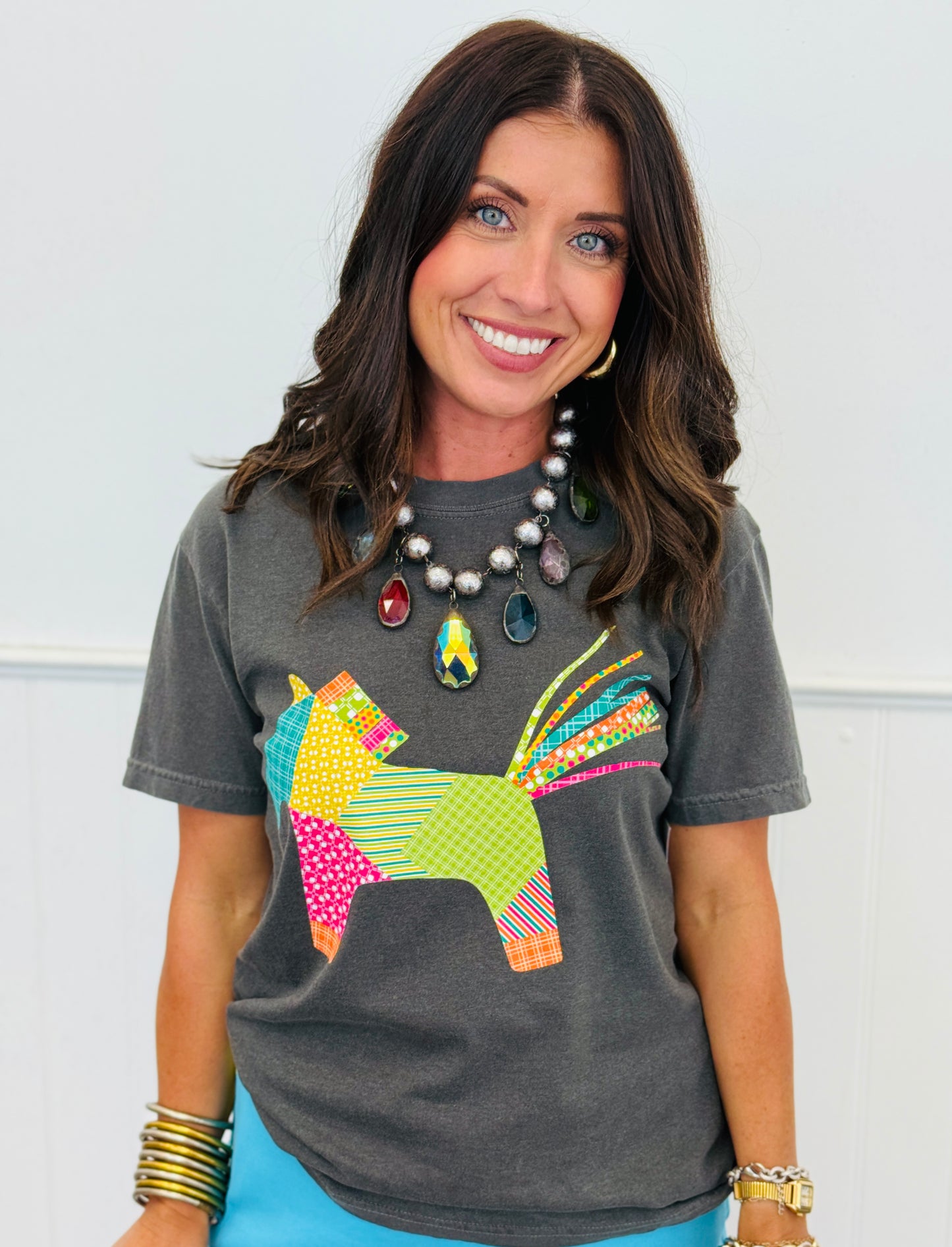 Patchwork Horse Graphic Tee (Reg. and Plus)