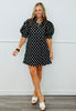 Black Polka Dot Cutie Mini Dress (Reg.)