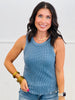 Textured Round Hem Tank Top (Reg.)- 7 Colors