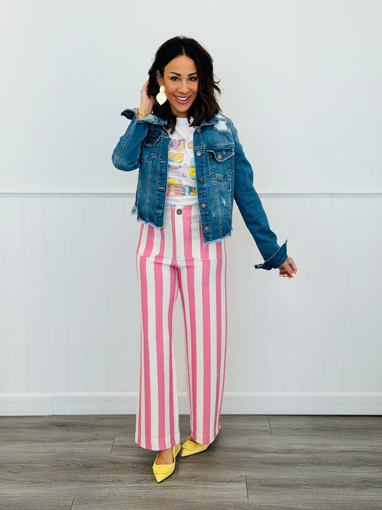 Bold Stripe Ankle Pants (Reg.)-4 Colors