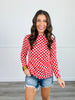 Red & White Checkered Mesh LS Top (Reg. and Plus)