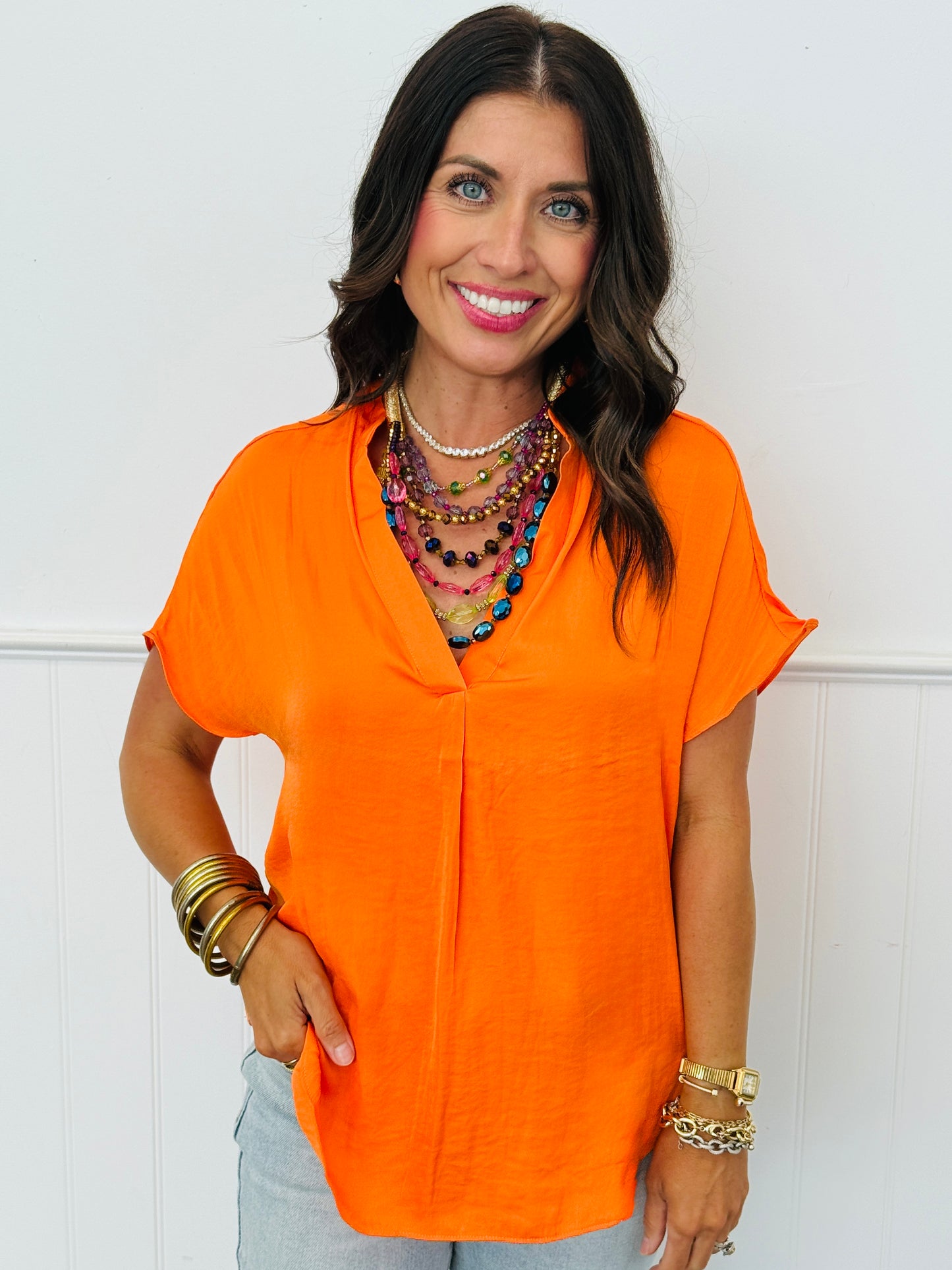 Essential Short Sleeve Blouse (Reg.)-8 Colors