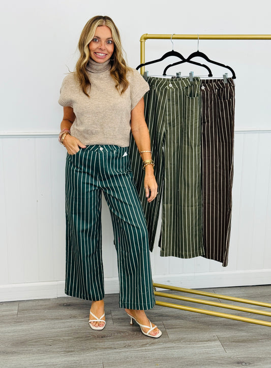 Pinstriped Wide Leg Pants (Reg.) - 3 Colors