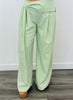 Pistachio Wrap Belt Wide Leg Pants (One Size)