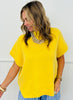 Yellow Short Sleeve Sweater Top (Reg.)