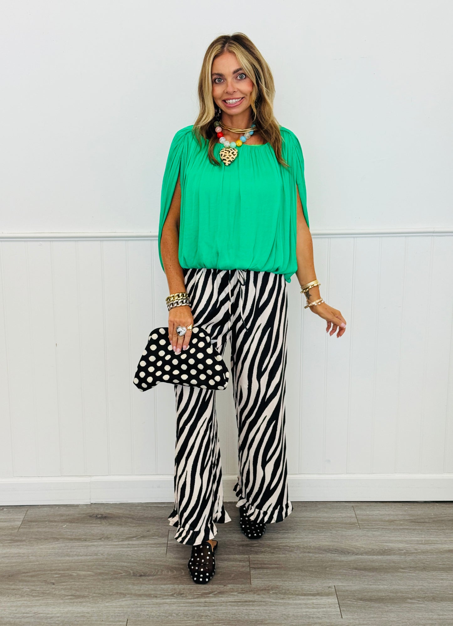 Grecian Drape Bubble Blouse (Reg.) - 7 Colors
