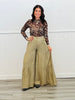 Olive Tiered Billowy Pants (Reg & Plus)