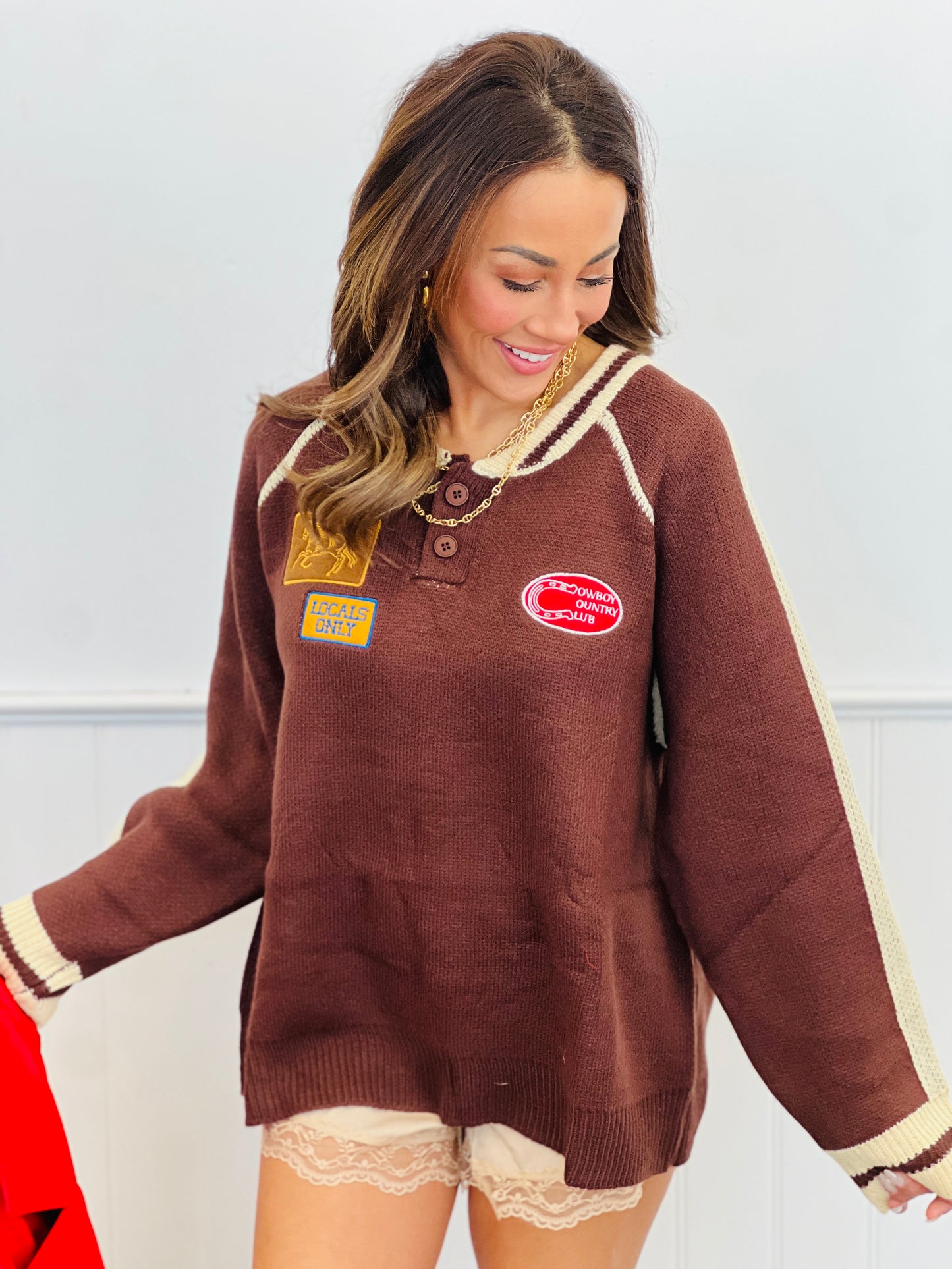 Cowboy Country Club Sweater Top (Reg.) - 2 Colors