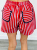 Stripe Contrast Pocket Shorts (Reg. and Plus) - 4 Colors