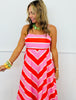 Orange/Pink Chevron Stripe Midi Dress (Reg.)