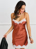 Copper Brown Empire Waist Mini Slip Dress (Reg.)