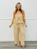 Beige Stripe Cami Top & Pants Set (Reg.)