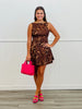 Brown Leopard Mini Skater Skirt Dress (Reg.)