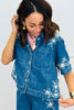 Floral Embroidered Denim Shirt & Pant Set (Reg.)