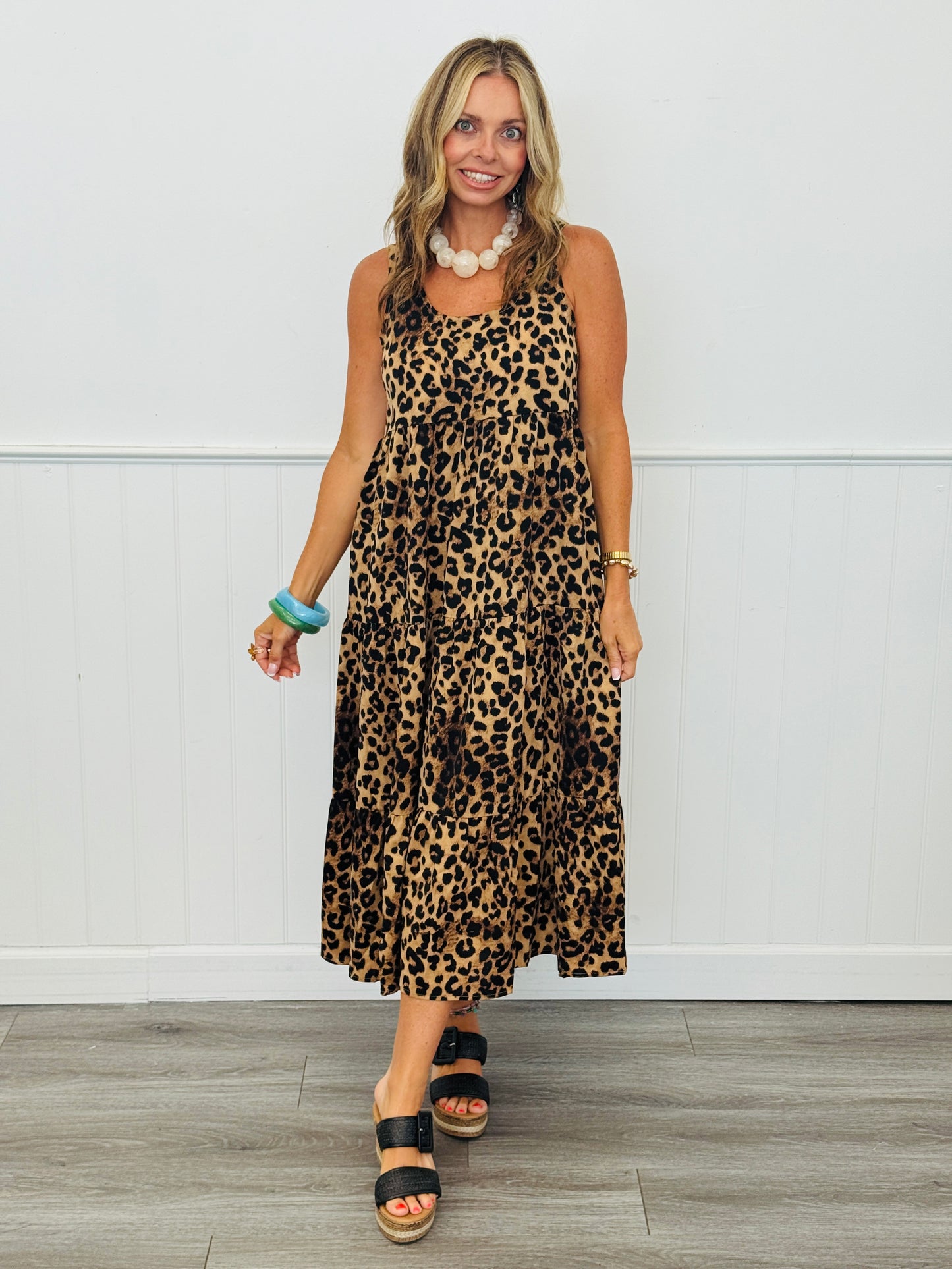 Sand Leopard Top & Midi Dress Set (Reg & Plus)