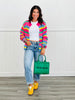 Multi Colored Stiped Knit Cardigan (Reg. and Plus)