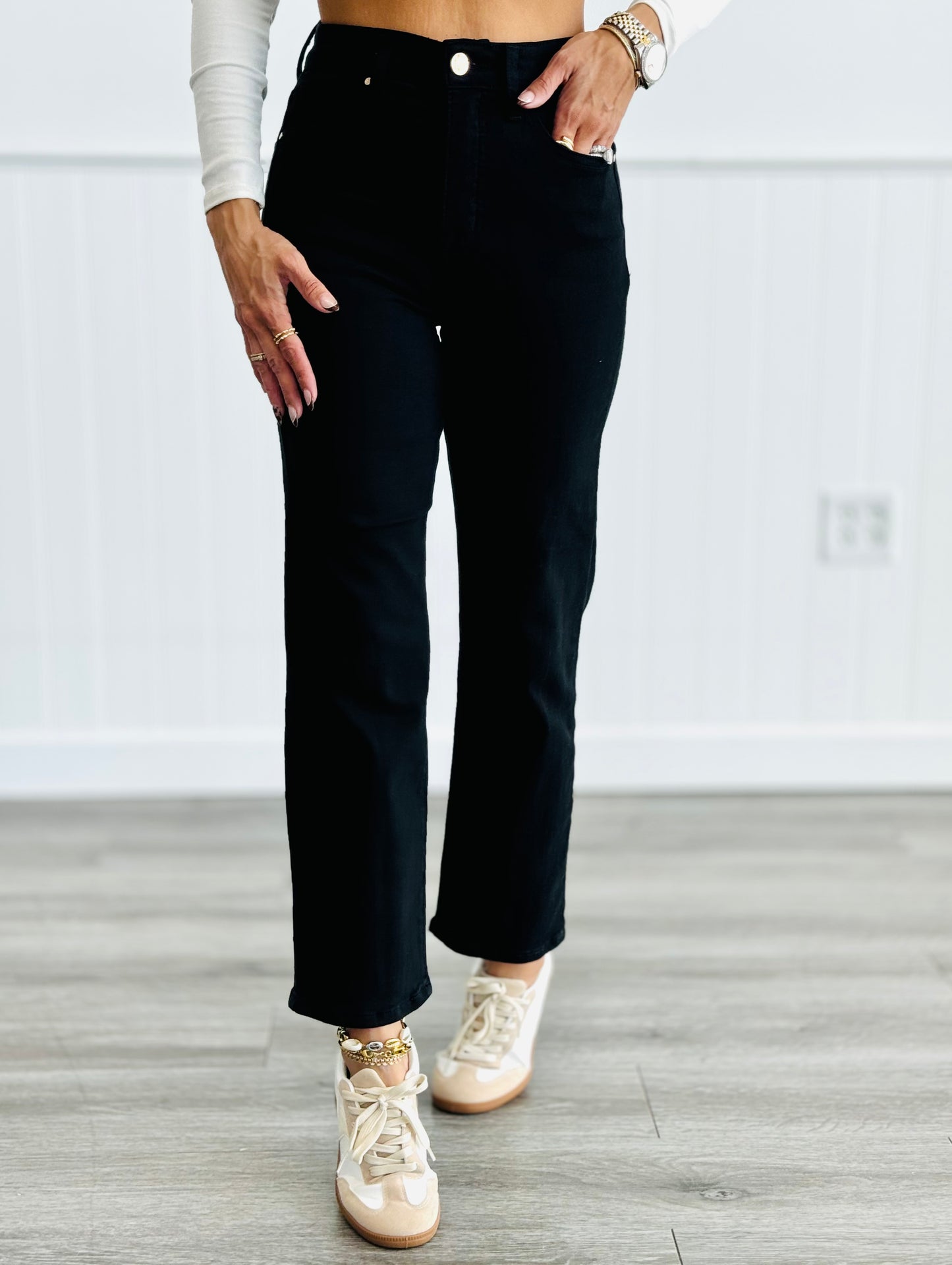 Risen Black Say Goodbye Straight Jeans (Reg & Plus)