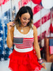 White Open Weave Flag Top (Reg & Plus)