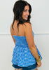 Checkered Strapless Peplum Top (Reg.)-2 Colors