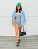 Gingham Lace Trim Short Set (Reg.)-3 Colors