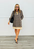 Leopard Combo Printed Mini Dress (Reg. and Plus)