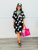 Black/White Polka Dot Shirt Dress (Reg & Plus)