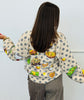 Queen Of Sparkles Ivory Flower Print Thanksgiving Meal Cardigan (Reg. and Plus)