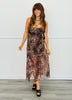 Brown Leopard Sheer Mesh Midi Dress (Reg.)